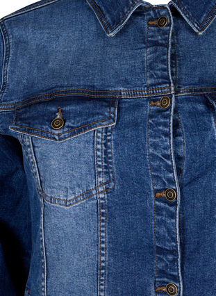 Kurze Denim-Jacke aus Baumwolle, Blue denim, Packshot image number 2