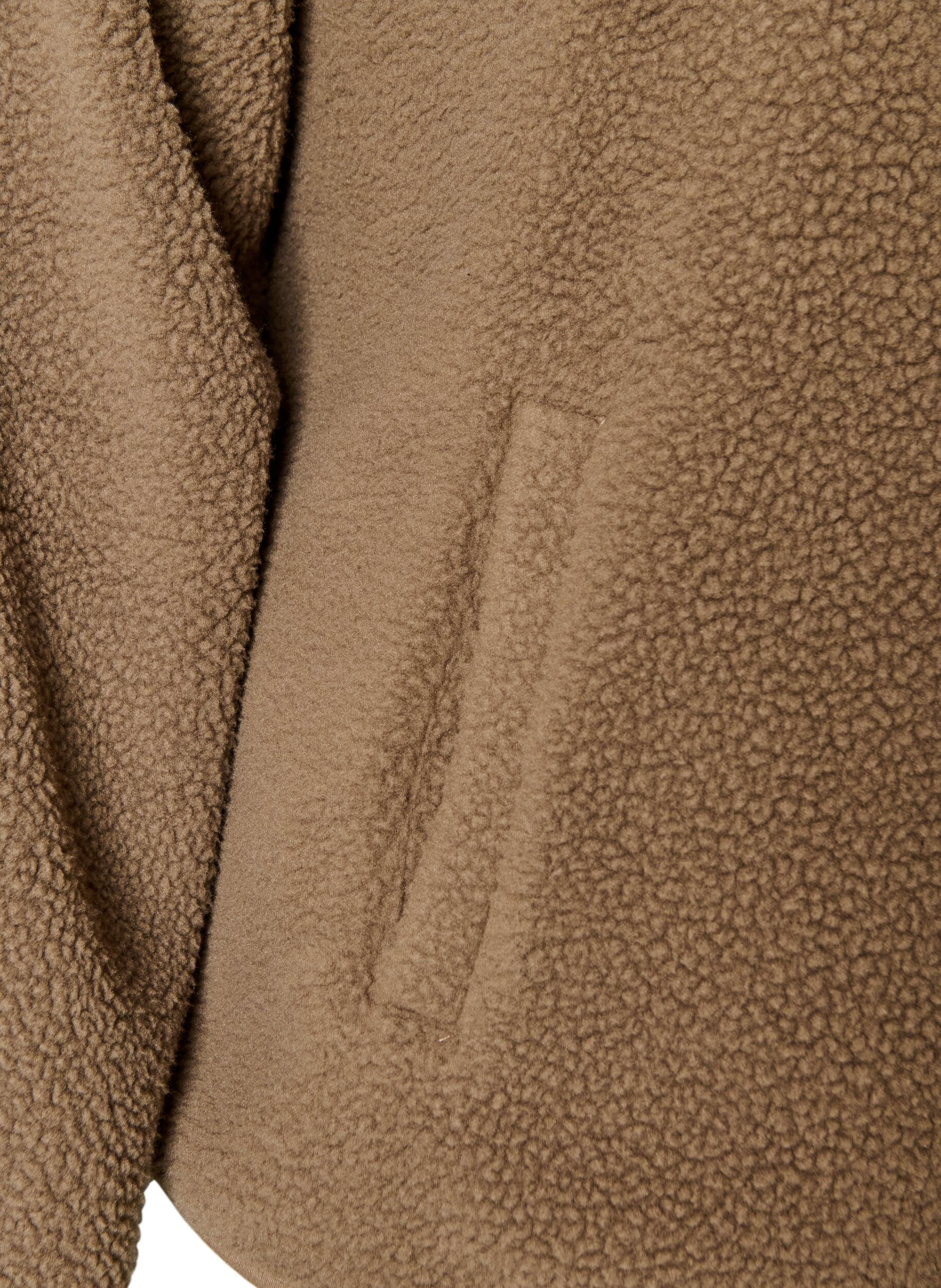 ZizziTeddyjacke mit Rundhalsausschnitt und Kn&ouml;pfen, Braun, Packshot image number 3