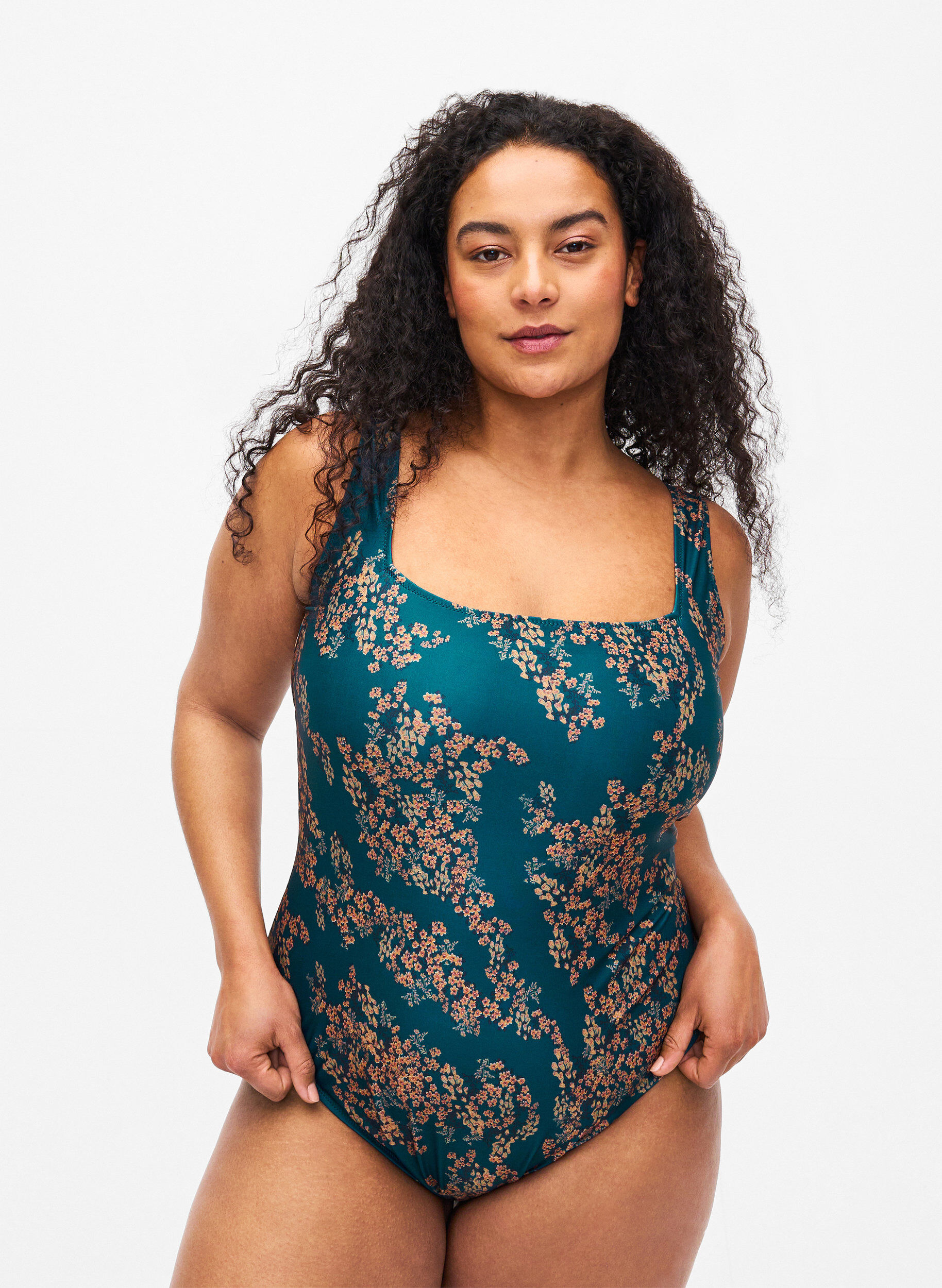 Zizzi Badeanzug mit Blumenprint, Zebra Flower, Model image number 0