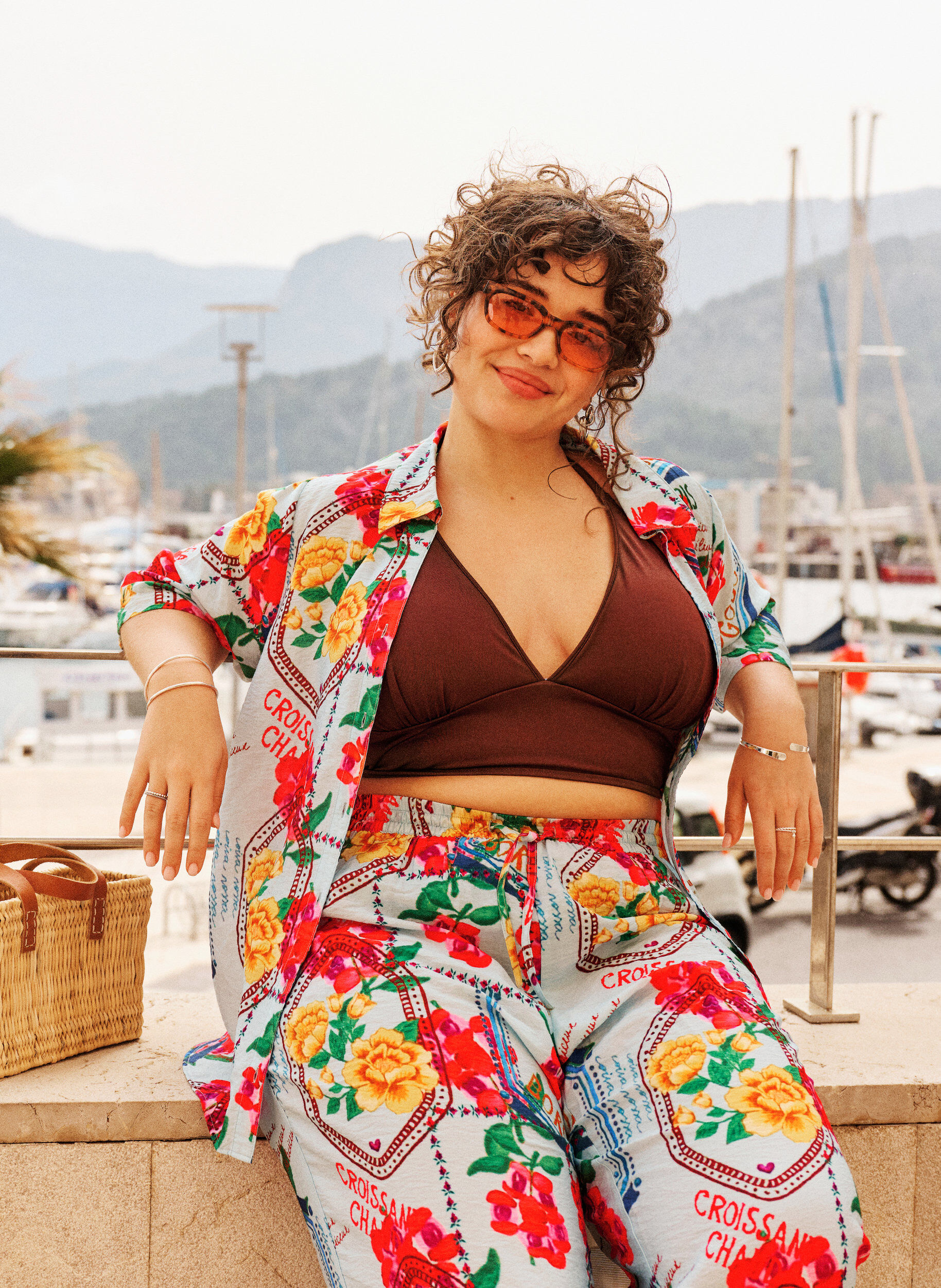 ZizziHemdbluse mit 1/2 &Auml;rmeln und farbenfrohem Print, Blau, Image image number 0