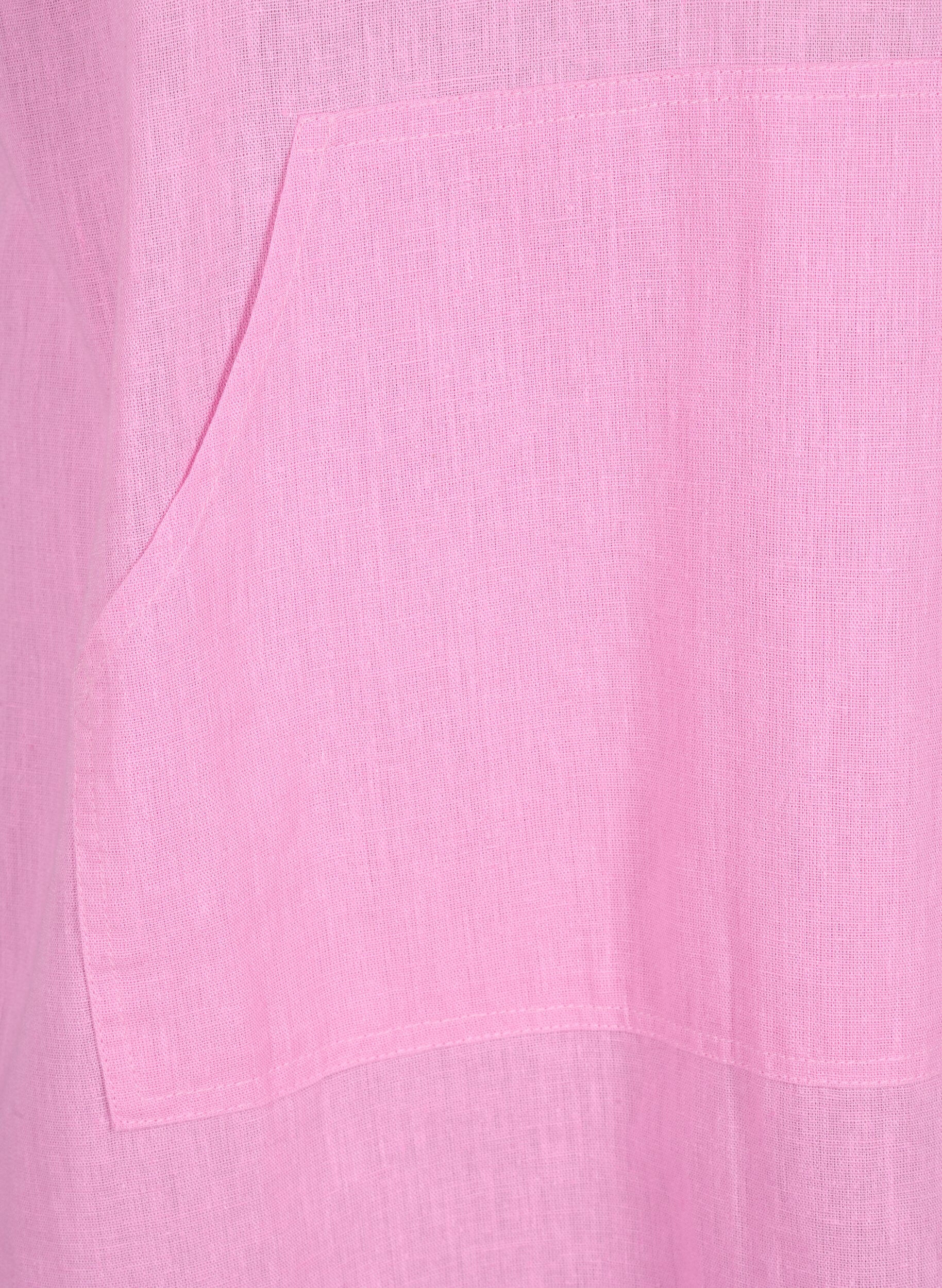 Zizzi Kapuzenkleid aus Baumwollmischung mit Leinen, Rosebloom, Packshot image number 2