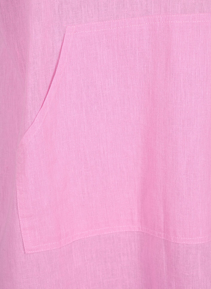 Kapuzenkleid aus Baumwollmischung mit Leinen, Rosebloom, Packshot image number 2