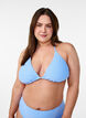 Triangel-Bikinioberteil mit Strukturmuster, Blau, Model image number 0