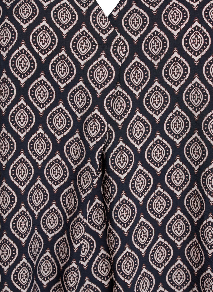 Kleid aus Viskose mit V-Ausschnitt, Blau, Packshot image number 2