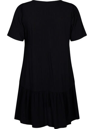 FLASH – Kleid aus Viskose mit Schnittlinie, Black, Packshot image number 1