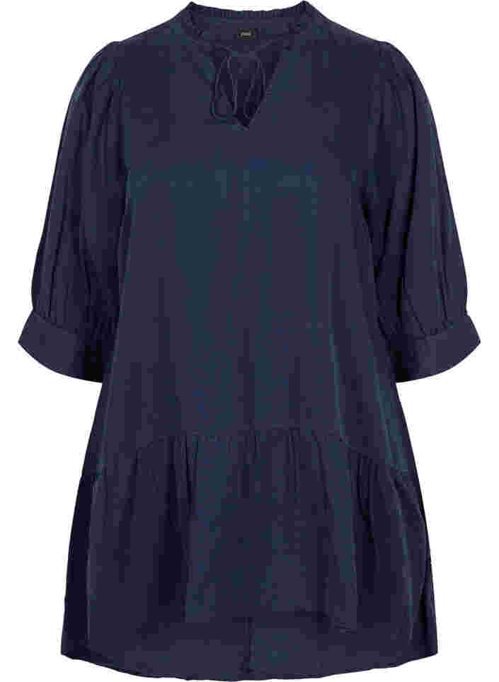 Kleid mit 3/4-Ärmeln, Navy Blazer, Packshot image number 0