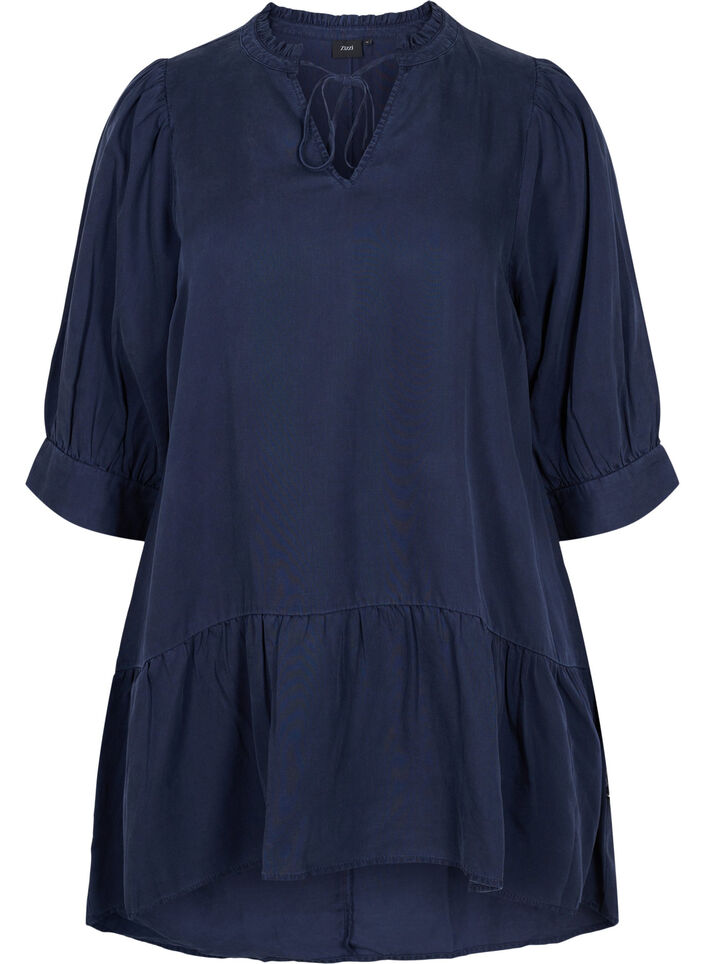 Kleid mit 3/4-Ärmeln, Navy Blazer, Packshot image number 0