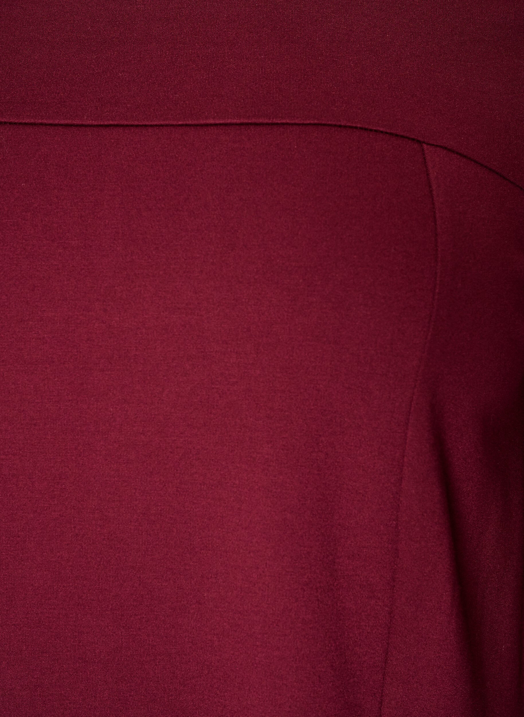 ZizziA-f&ouml;rmiges Kleid mit 3/4-&Auml;rmeln, Rot, Packshot image number 2