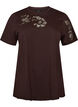 T-Shirt aus Baumwolle mit Spitzenapplikationen, Braun, Packshot image number 0