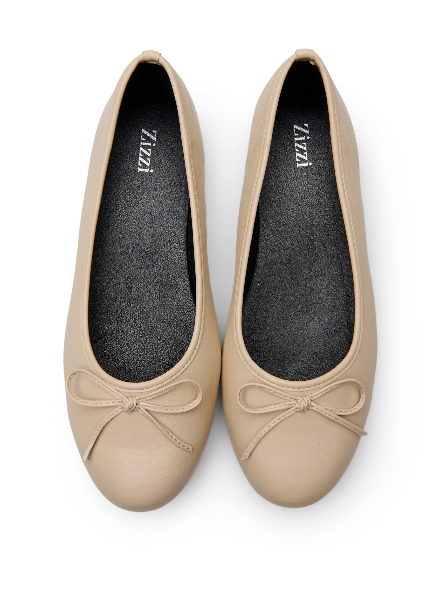 Zizzi Extra-Weite - Ballerinas mit Schleife, Beige, Packshot image number 2