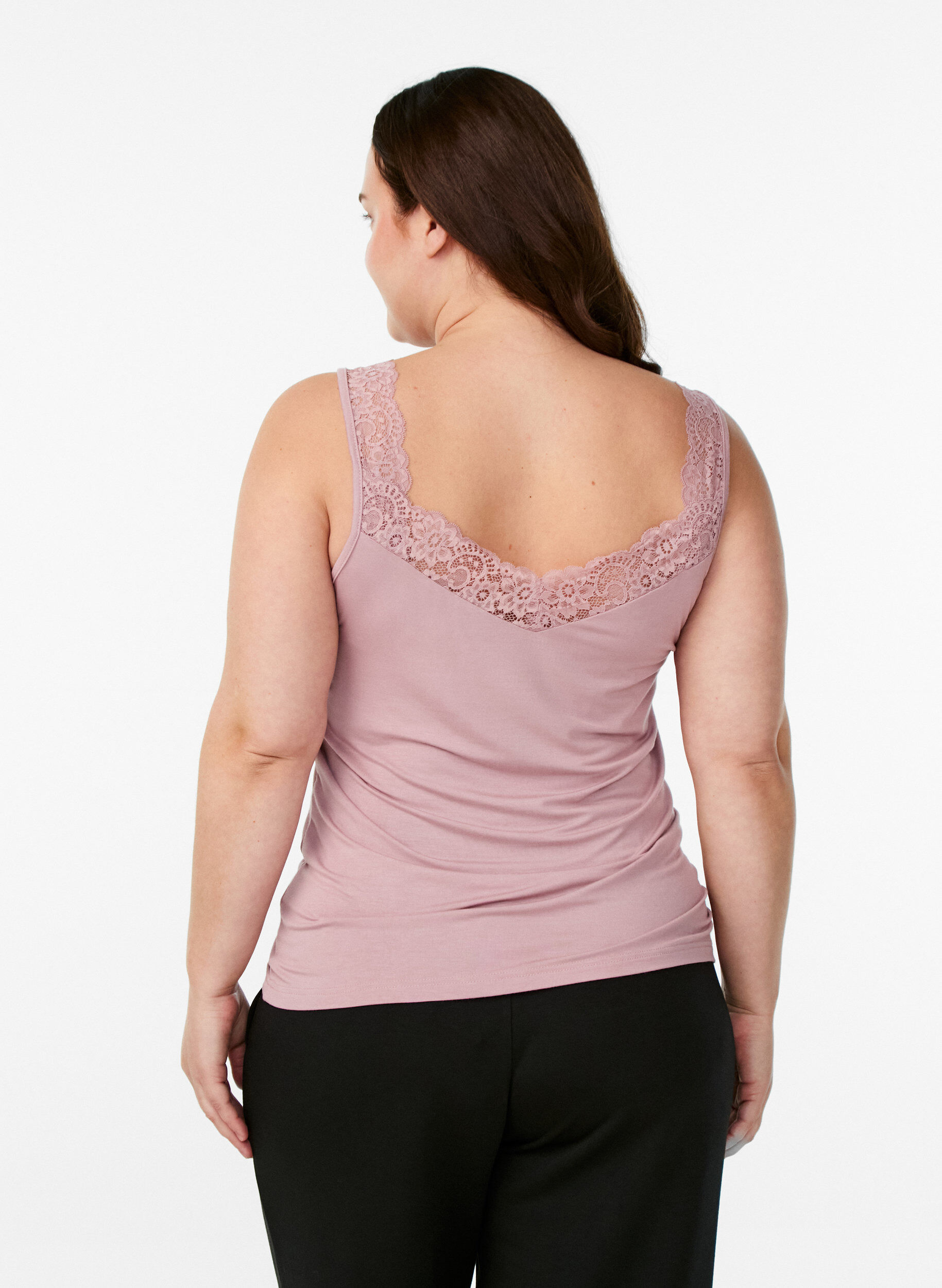 Zizzi Top aus Viskose mit Spitze, Rot, Model image number 2