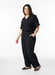 Lockere Hose aus Leinen und Viskose, Schwarz, Model image number 0