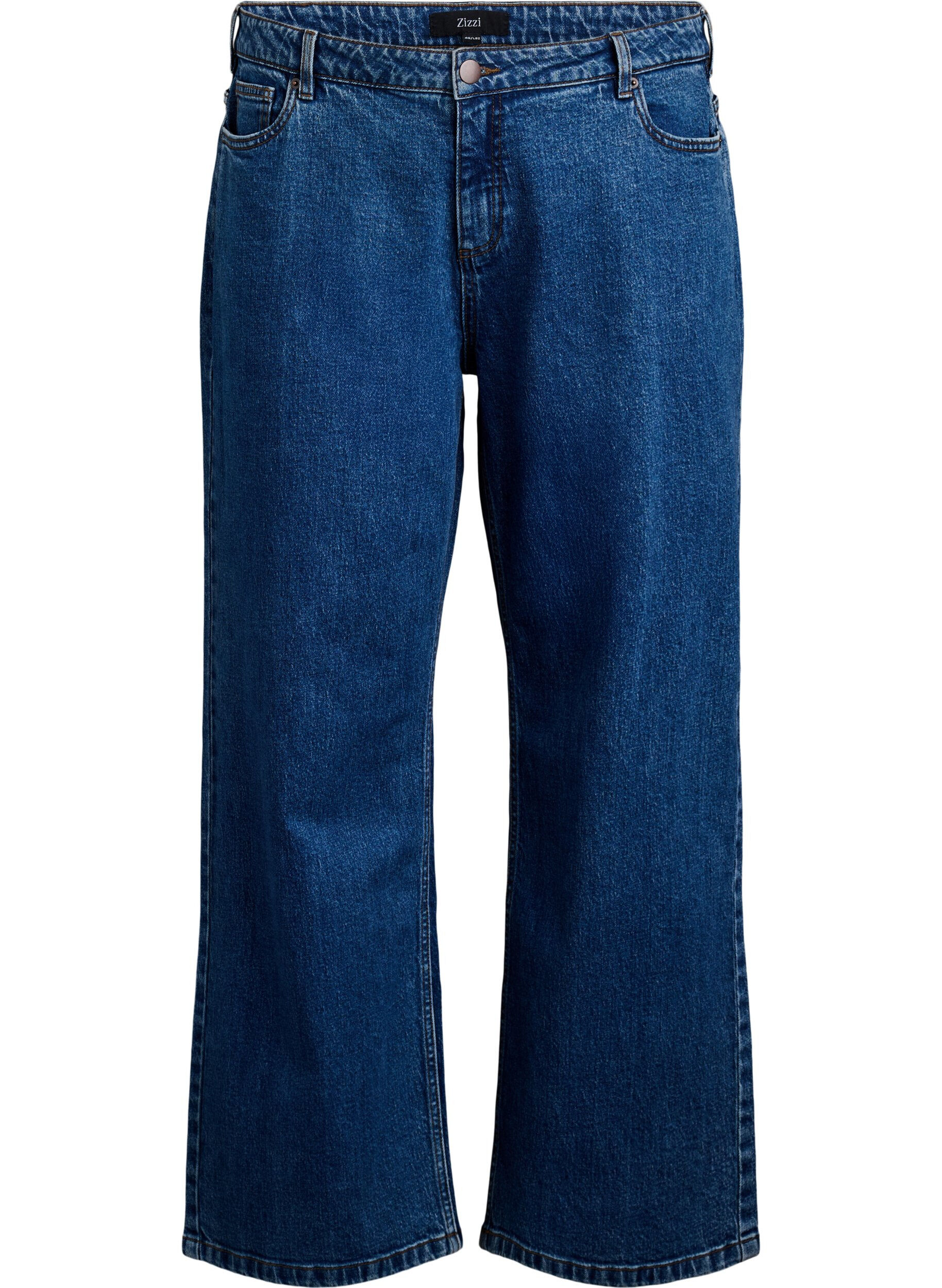 Jeans mit weitem Bein und hohem Bund