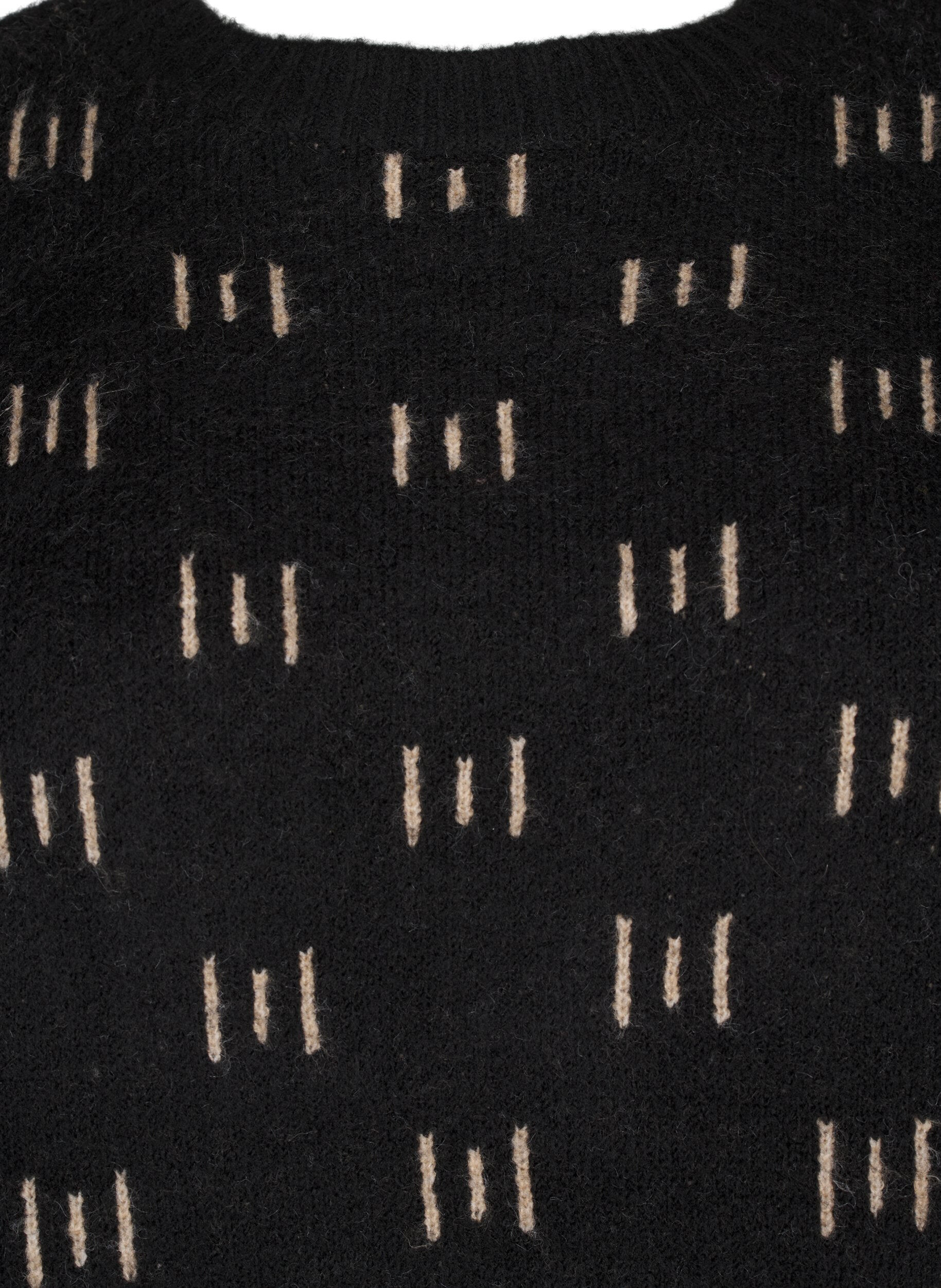 Zizzi Gemusterter Pullover, Black Mel. Nomad, Packshot image number 2