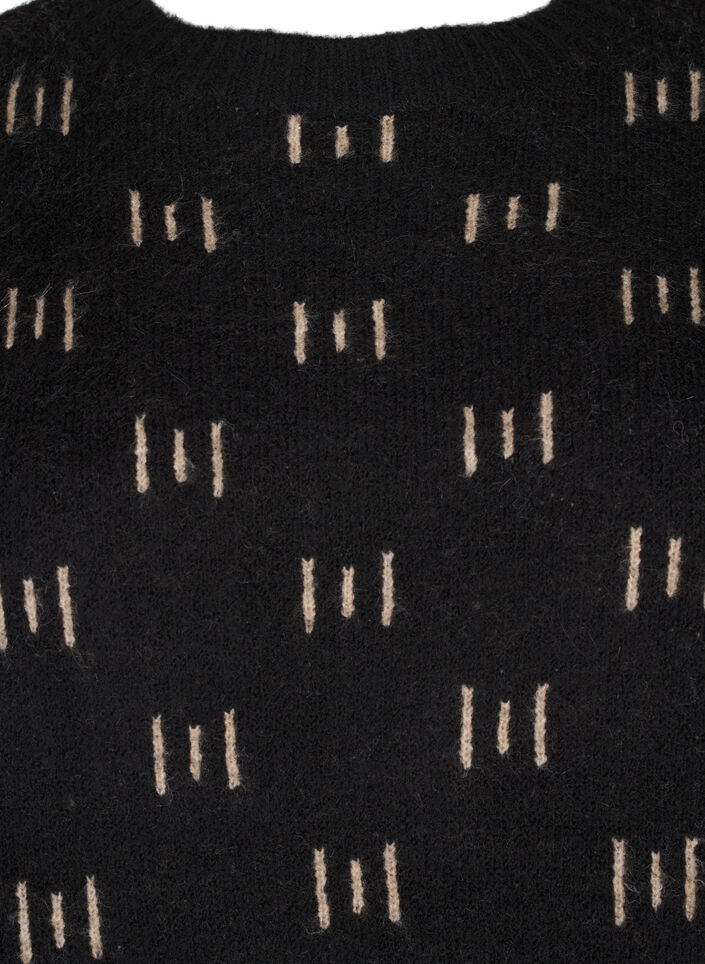 Gemusterter Pullover, Black Mel. Nomad, Packshot image number 2