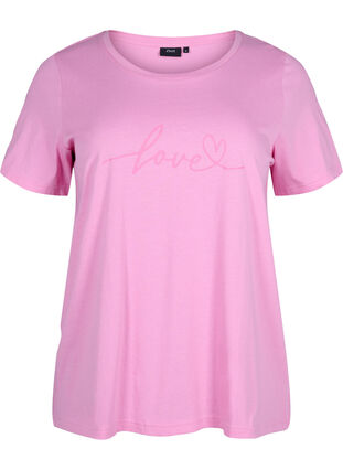 T-Shirt aus Baumwolle mit Rundhalsausschnitt und Aufdruck, RoseBloom W. Love, Packshot image number 0