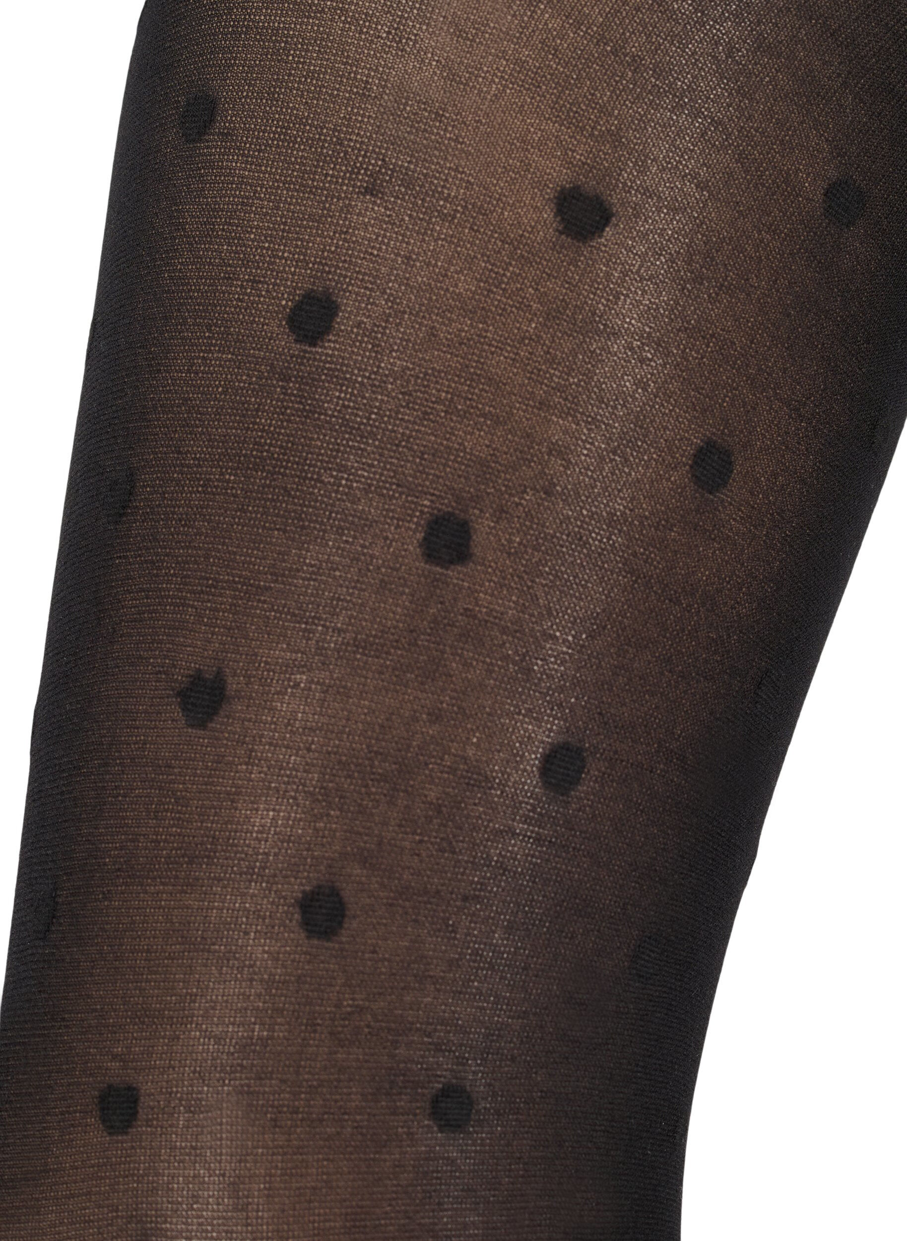 Zizzi Strumpfhose in 40 Denier mit Punkten, Schwarz, Packshot image number 1