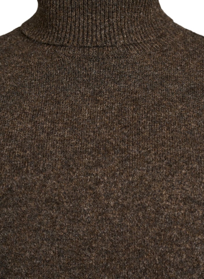 Strickweste mit Rollkragen, Braun, Packshot