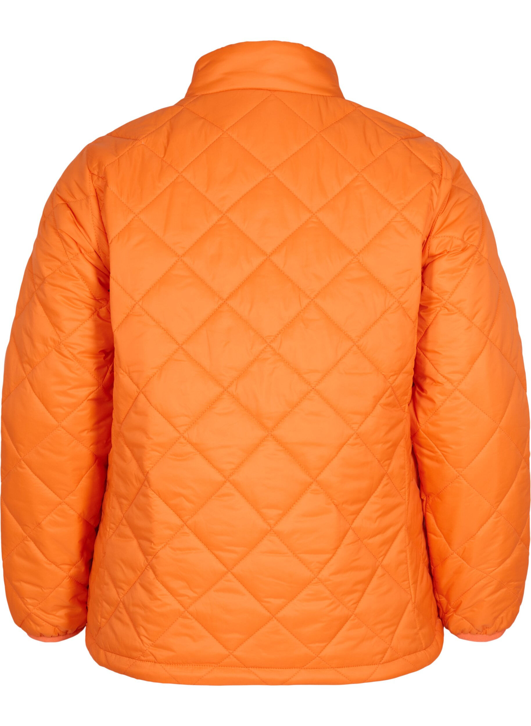 Zizzi Gesteppte Leichtgewichtsjacke mit Rei&szlig;verschluss und Taschen, Mandarin Orange, Packshot image number 1