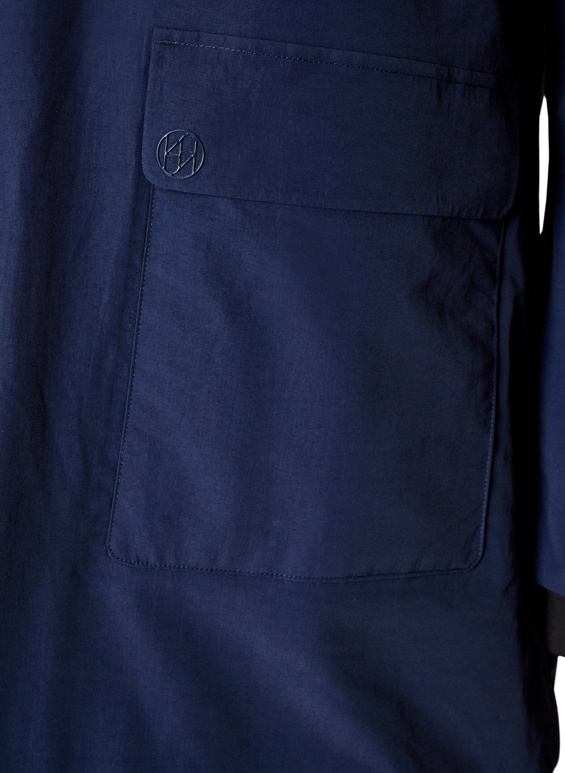 ZizziWasserdichter Parka mit Kapuze, Blau, Packshot image number 3