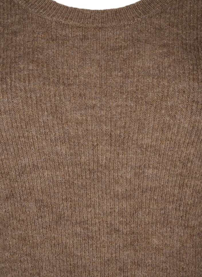 Langärmeliges Kleid aus Rippstrick, Caribou Mel., Packshot image number 2