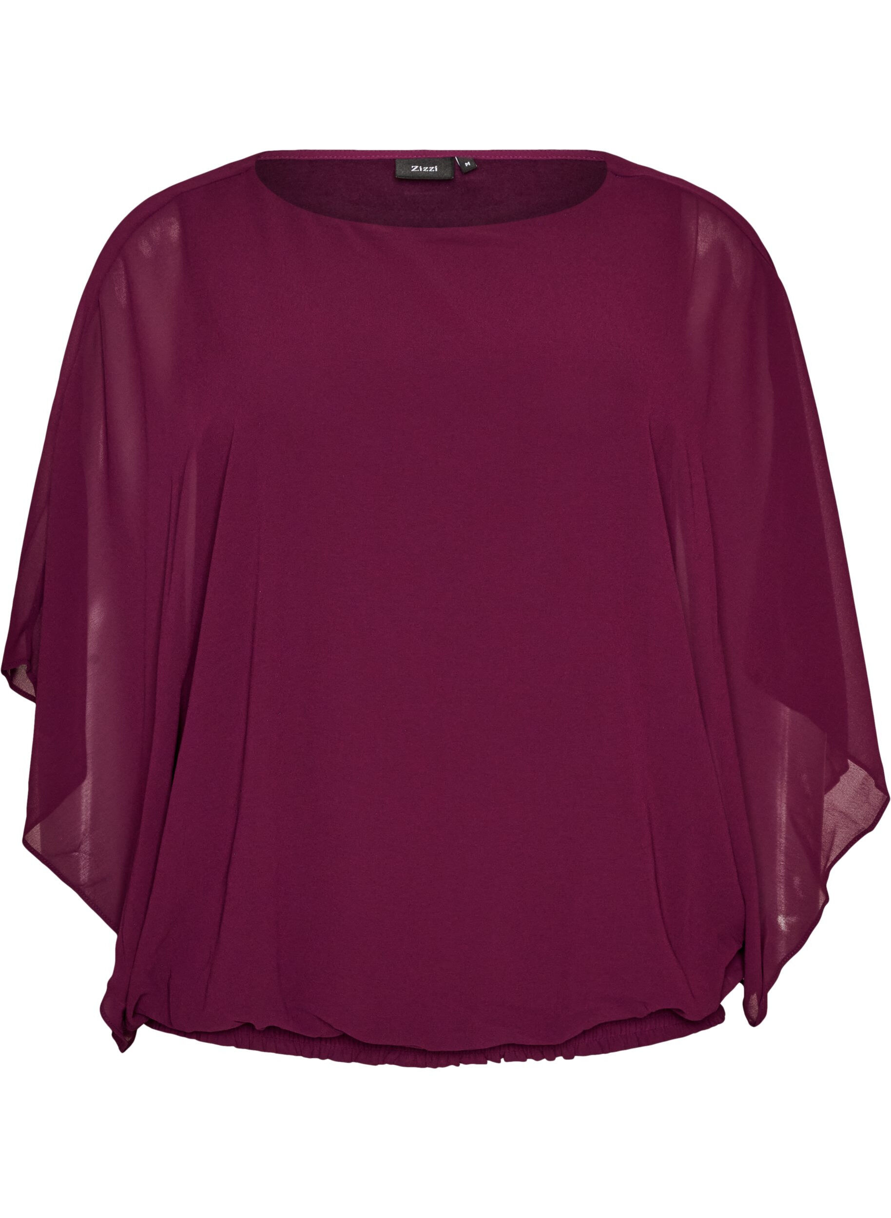 ZizziChiffonbluse mit Balloneffekt, Lila, Packshot image number 0