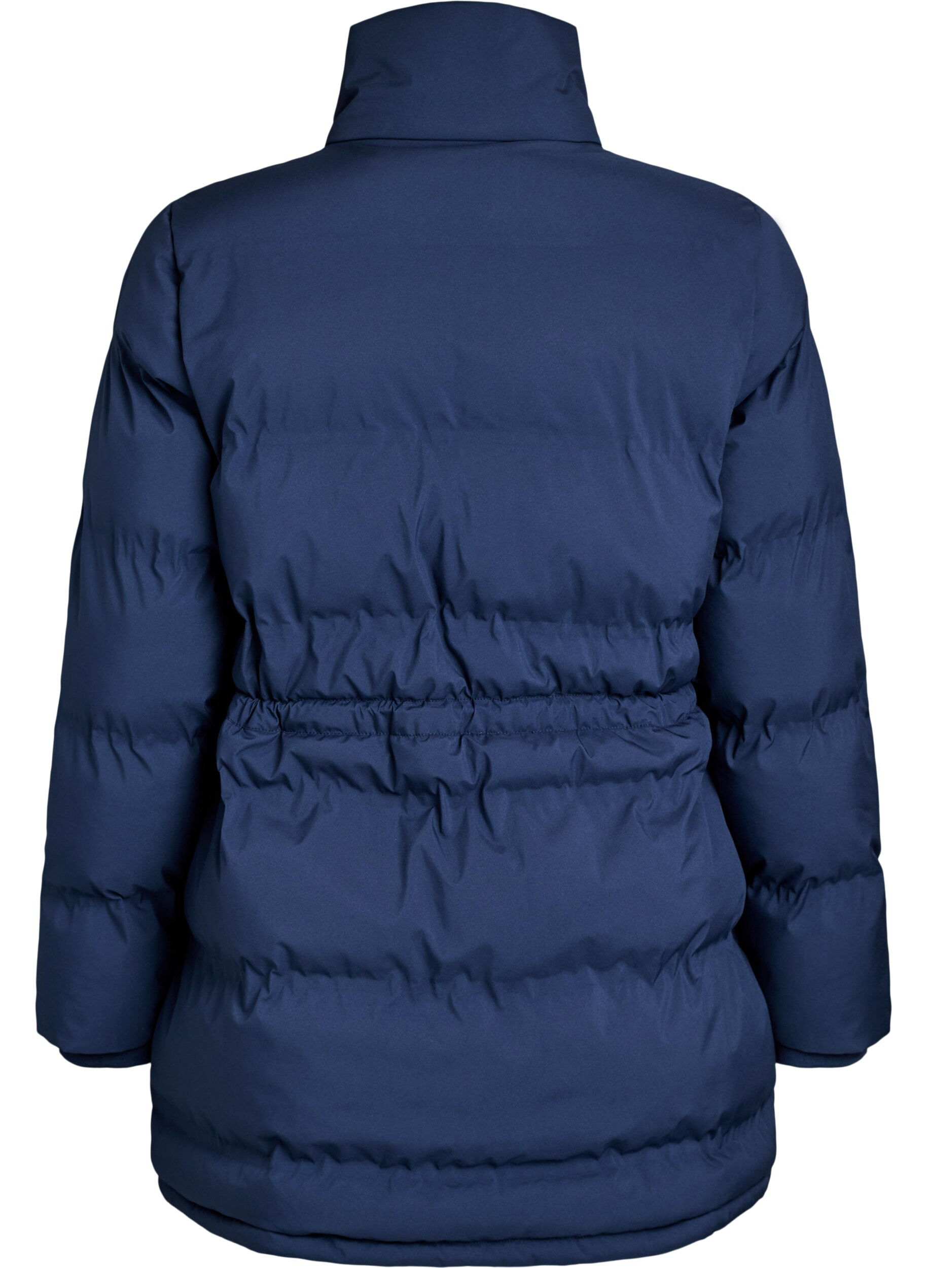 Zizzi Mittellange Pufferjacke mit verstellbarer Taille, Blau, Packshot image number 1