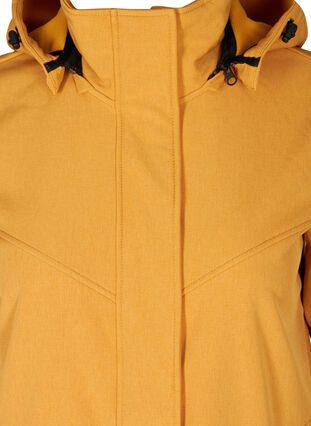 Lange Softshell Jacke mit Kapuze, Spruce Yellow, Packshot image number 2