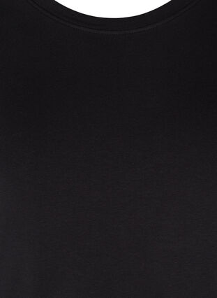 Kurzarm Kleid aus Baumwolle mit Schlitz, Black, Packshot image number 2
