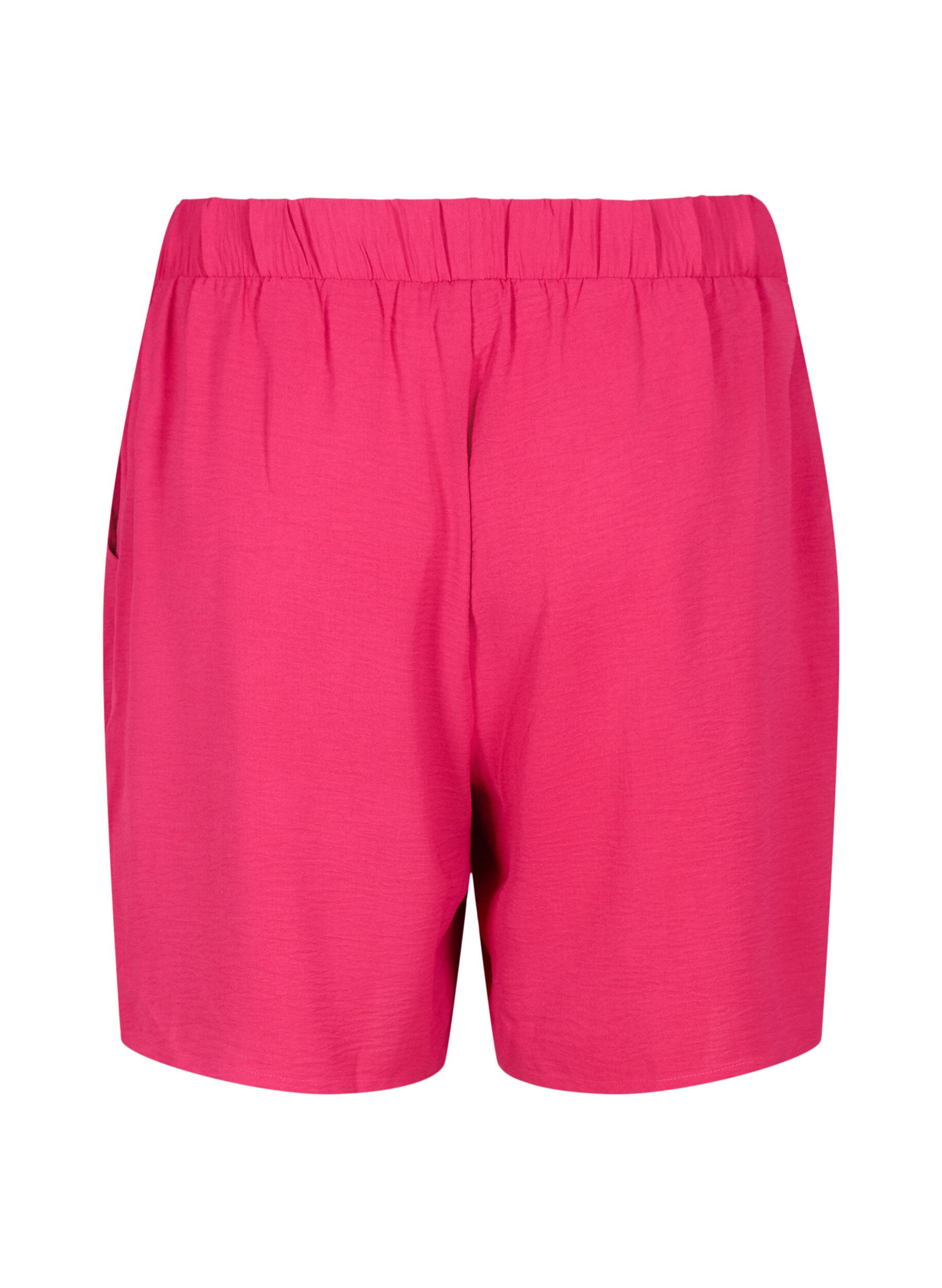 Zizzi Kurze Hose mit Taschen und elastischem Bund., Pink, Packshot image number 1