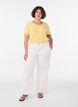 Einfarbiges basic T-Shirt aus Baumwolle, Gelb, Model image number 1