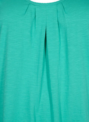 Top aus Baumwolle mit Spitzenbesatz, Aqua Green, Packshot image number 2
