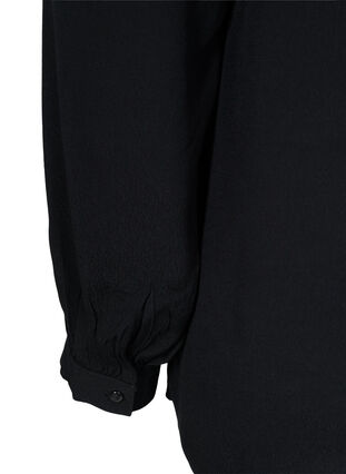 Langarmshirt aus Viskose mit Rüschendetails, Black, Packshot image number 3