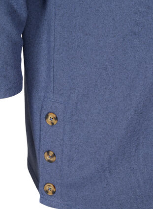 Bluse mit 3/4-Ärmeln, Crown Blue Melange, Packshot image number 3