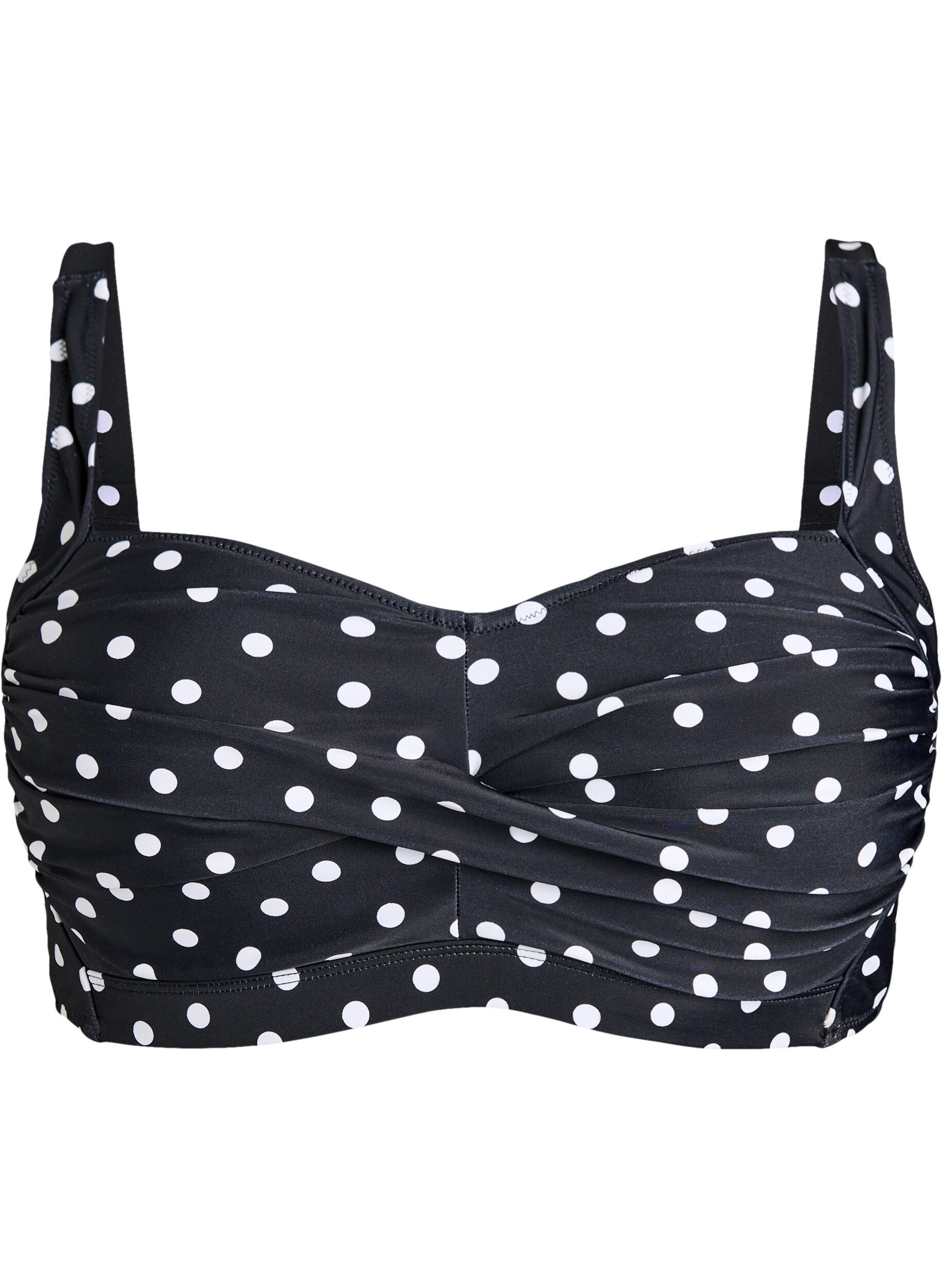 Zizzi Wattierter Bikini-Oberteil mit Print, Schwarz, Packshot image number 0