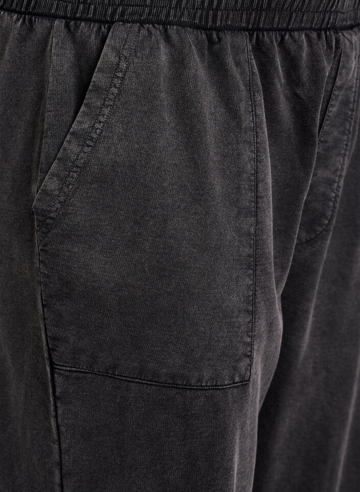 Jogginghose mit weitem Bein und Washed-Effekt, Grau, Packshot