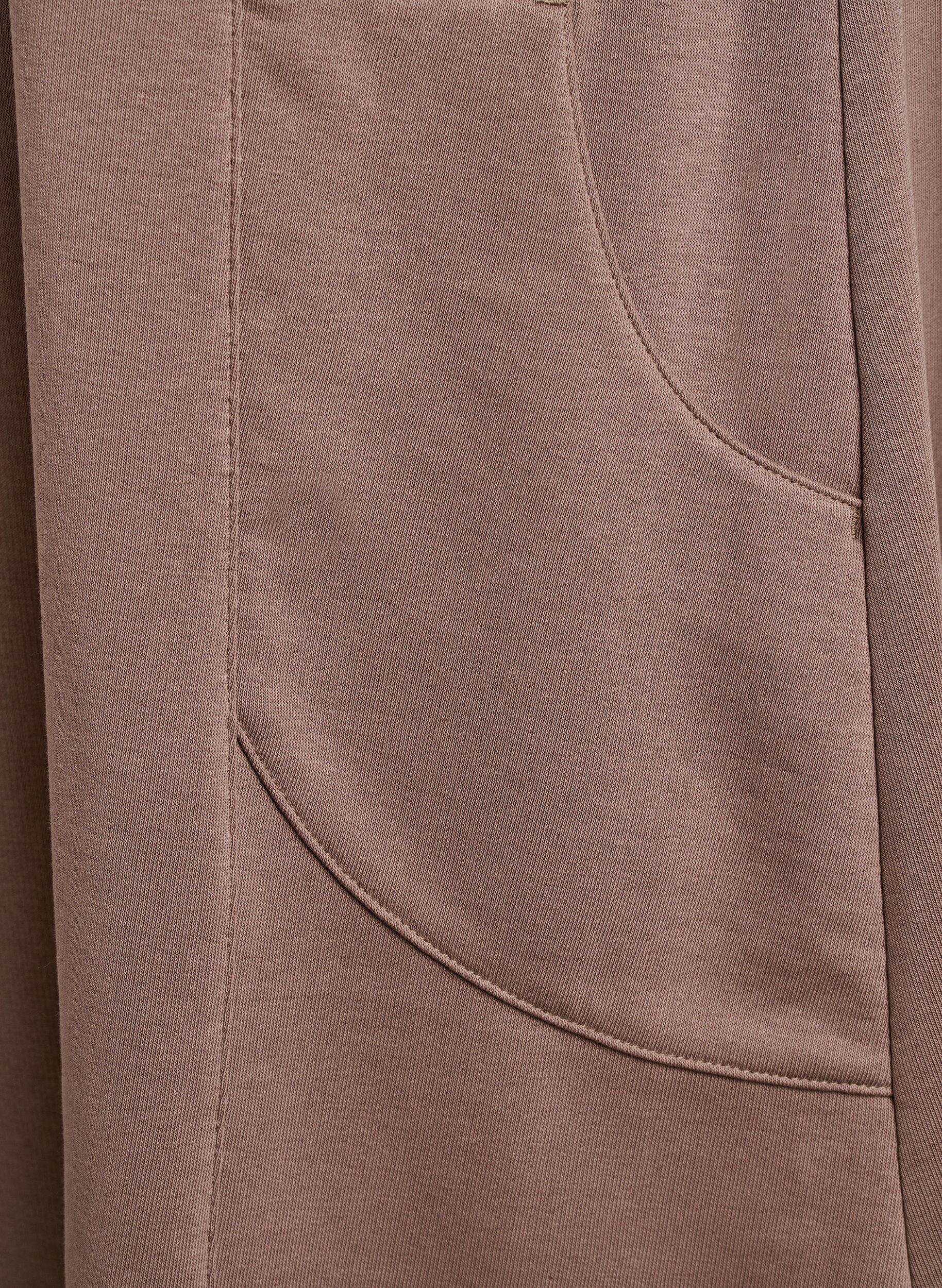 Zizzi Jerseykleid mit kurzen &Auml;rmeln und Taschen, Braun, Packshot image number 3