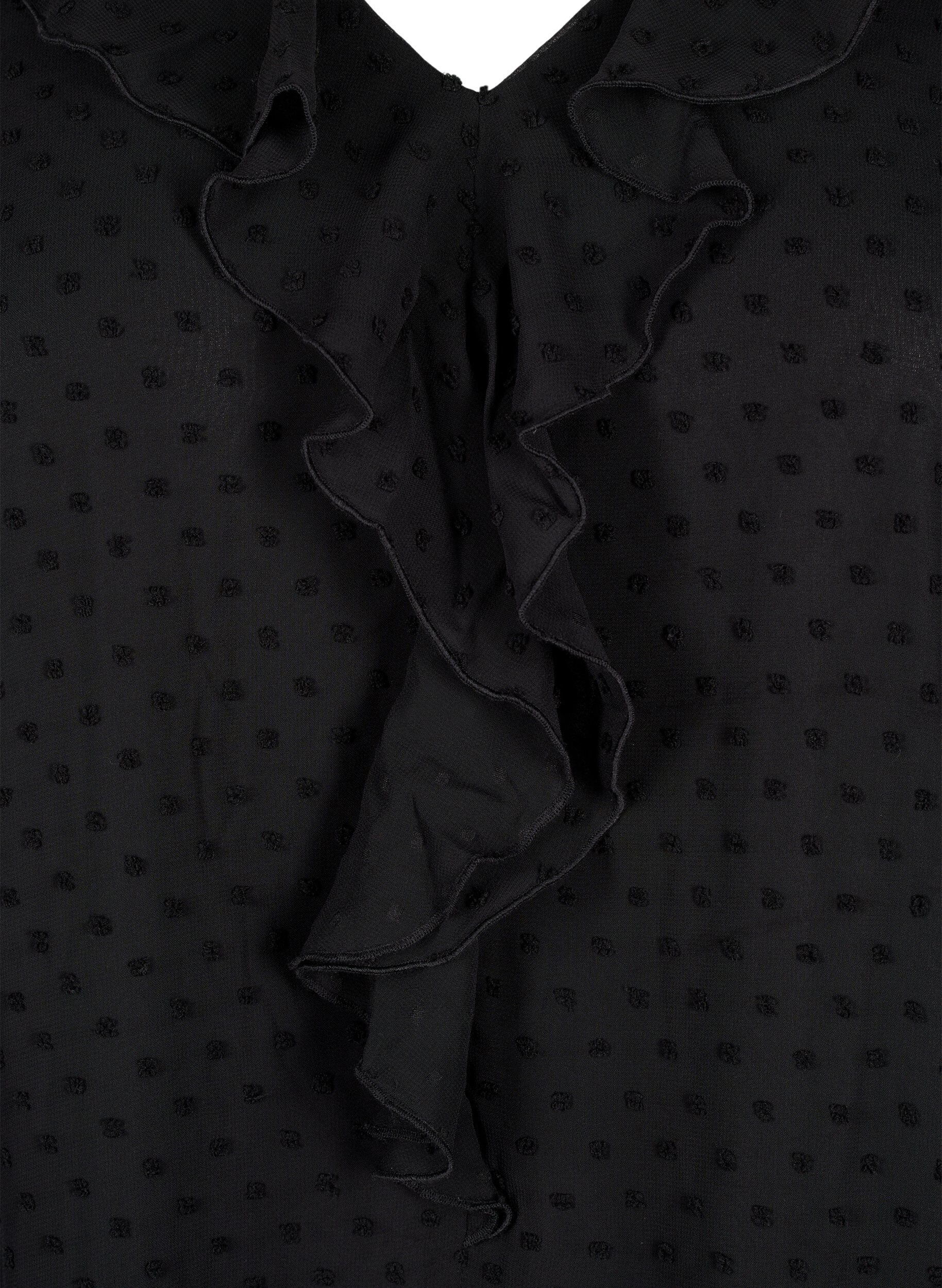 Zizzi Tunika mit R&uuml;schen und gepunkteter Textur, Black, Packshot image number 2