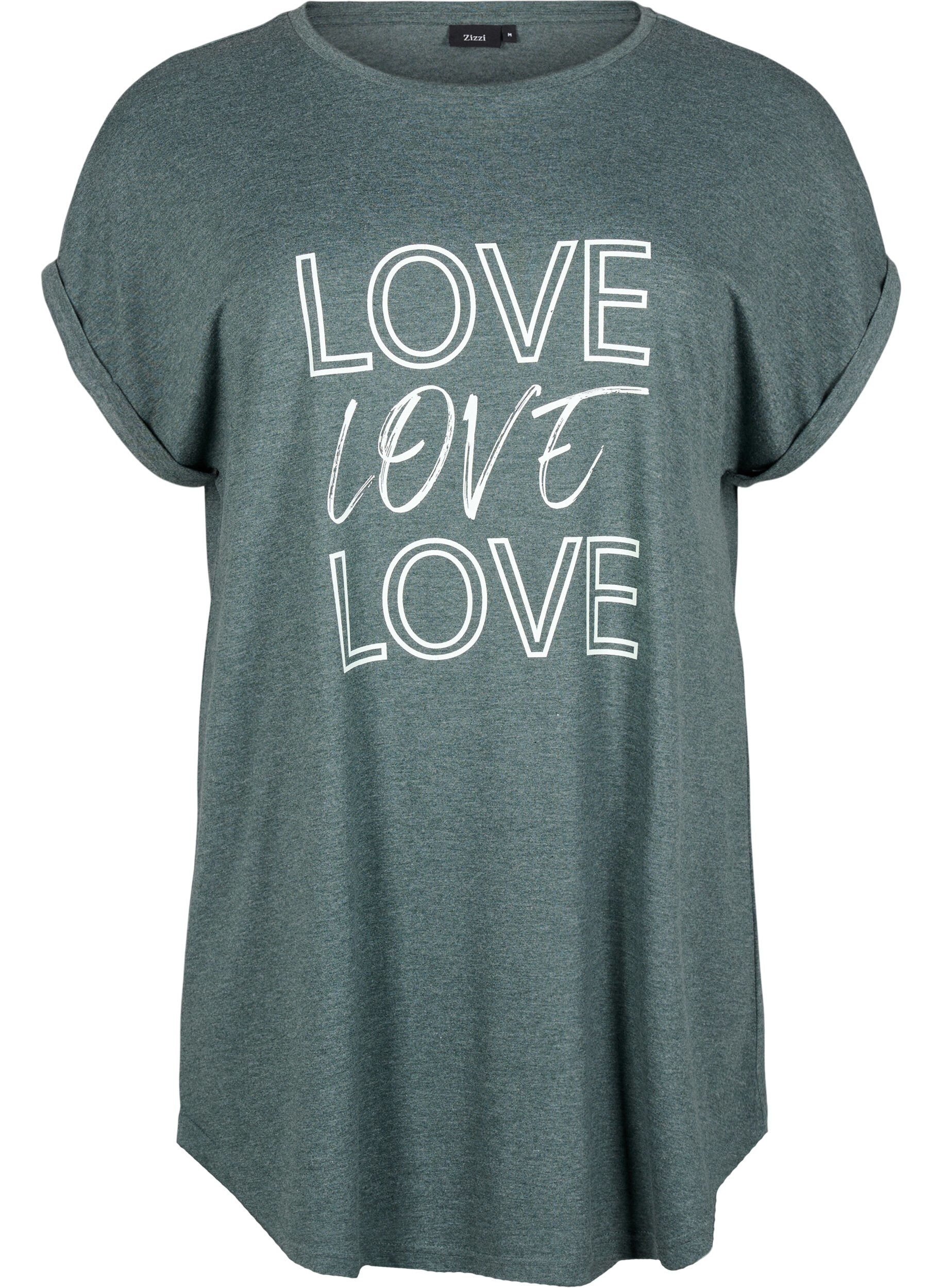 Kurz&auml;rmliges Nachthemd mit Textdruck