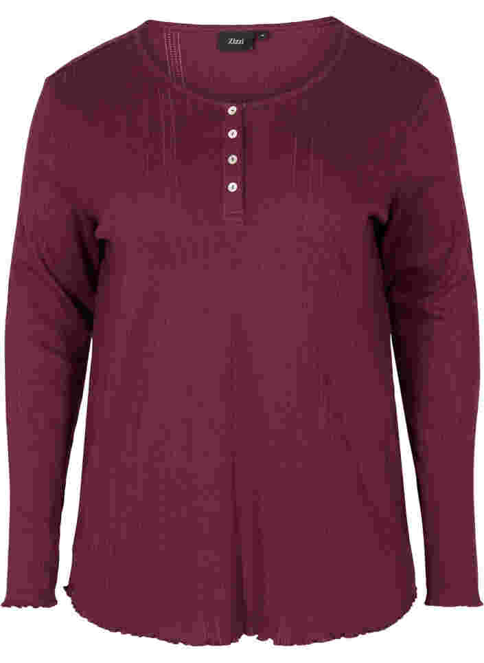 Langärmeliges Pyjama-Oberteil aus 100% Baumwolle, Port Royal, Packshot image number 0