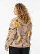 Gebl&uuml;mte Fleecejacke mit hohem Kragen und Rei&szlig;verschluss, Beige, Model image number 2