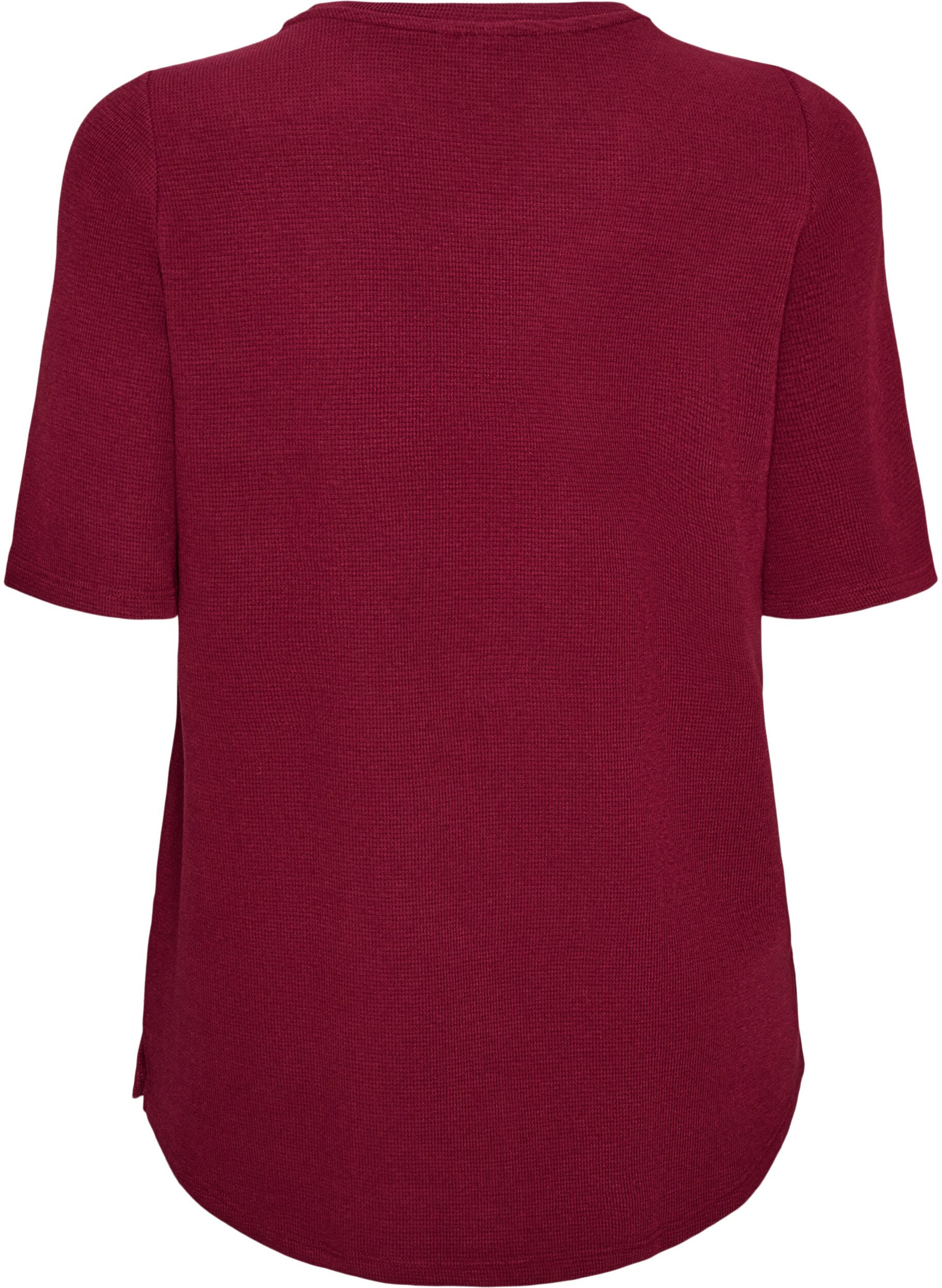 ZizziStrukturierte Bluse mit ellenbogenlangen &Auml;rmeln, Rot, Packshot image number 1