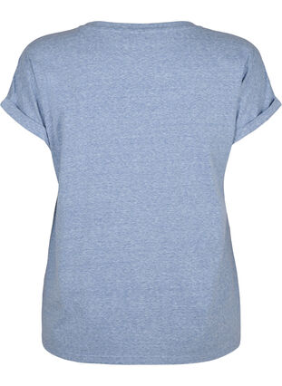 Melange T-Shirt mit kurzen Ärmeln, Moonlight Blue Mel. , Packshot image number 1