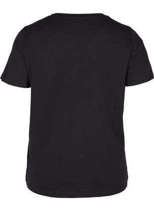 Baumwoll T-Shirt mit Aufdruck, Black, Packshot image number 1