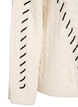 Strickbluse mit Zopfmuster und Kontrastdetails, Beige, Packshot image number 3
