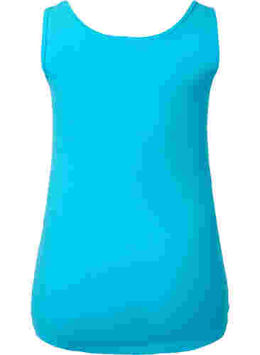 Einfarbiges basic Top aus Baumwolle, Blue Atoll, Packshot image number 1