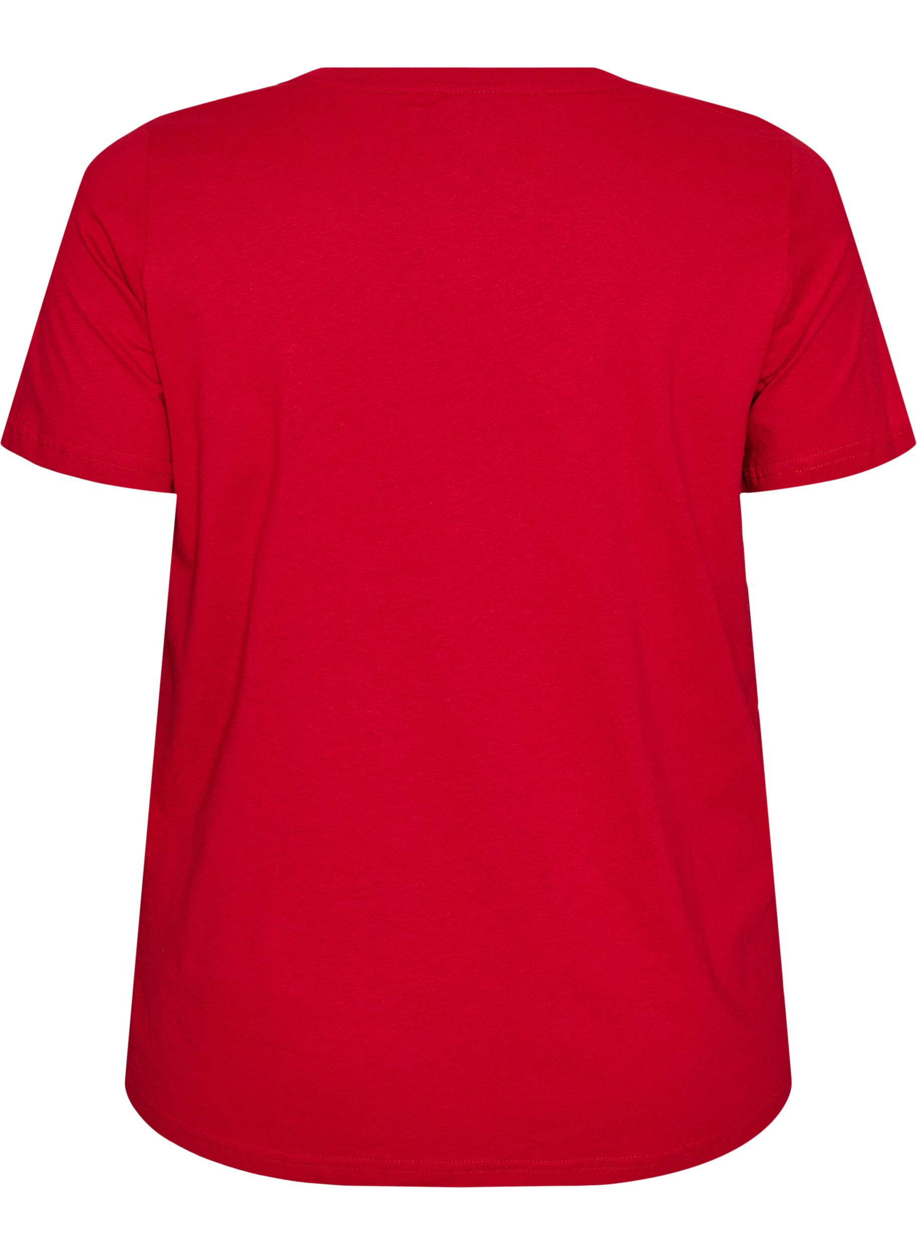 ZizziWeihnachts-T-Shirt aus Bio-Baumwolle, Rot, Packshot image number 1