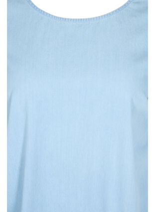 Kurzarm Denimkleid aus Baumwolle, Light blue denim, Packshot image number 2