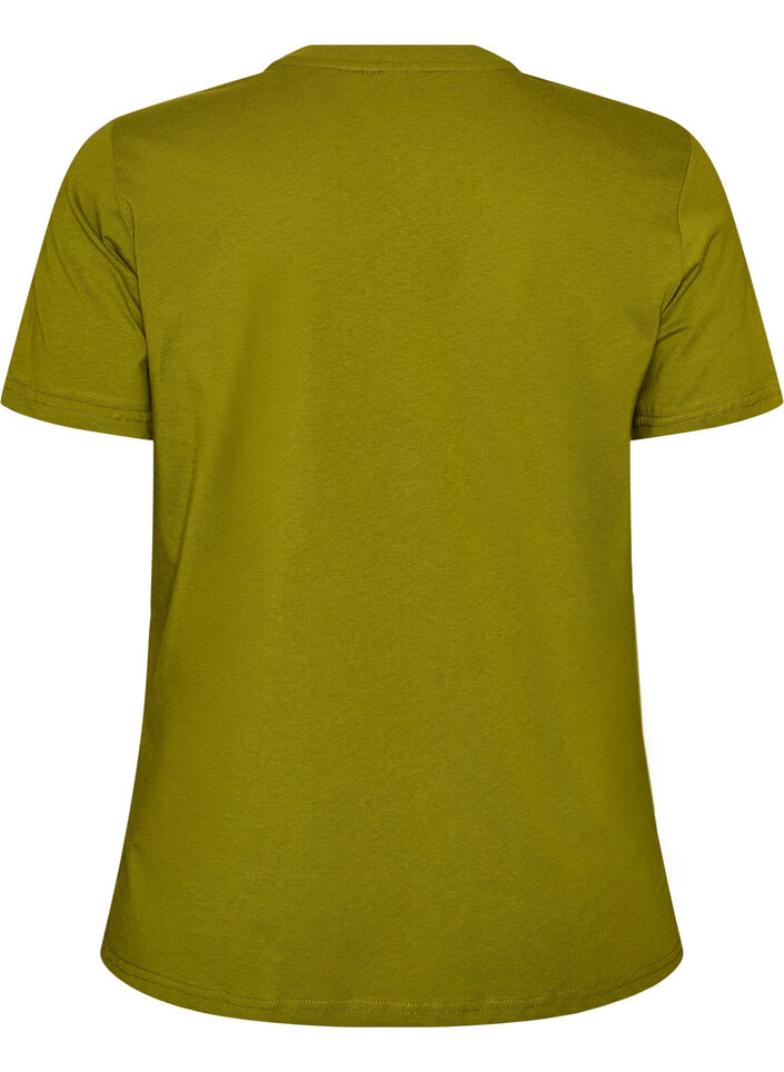 Basic T-Shirt aus Baumwolle mit Rundhalsausschnitt, Gr&uuml;n, Packshot image number 1