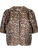 Jacquard-Leo-Jacke mit Puffärmeln, Brown Leo AOP, Packshot image number 0